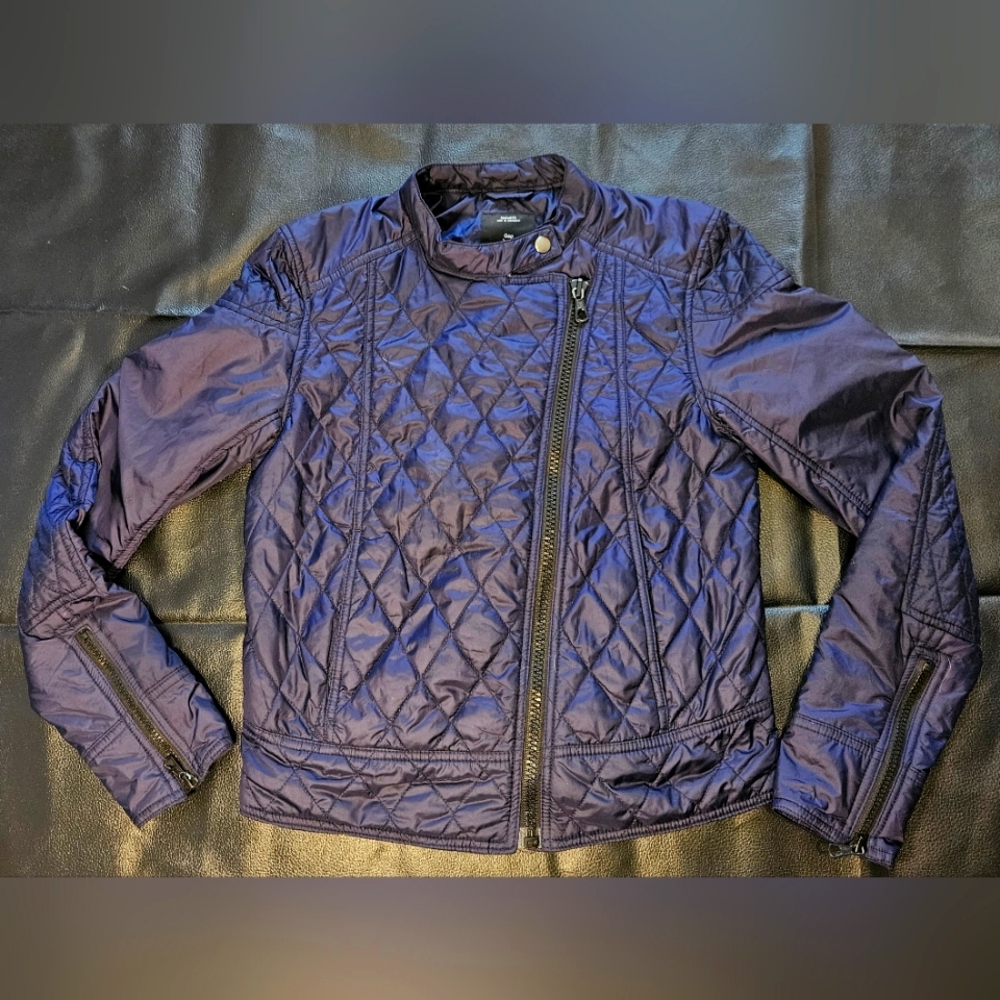 GAP Navy Blue Quilted Moto Puffer Sz S, Outdoor Collection